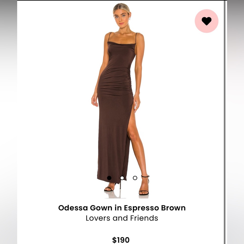 NWT- Lovers + Friends Odessa Gown in Espresso Brown